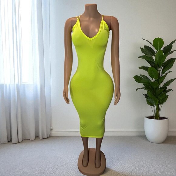 V Neck Long Midi Bodycon Dress - Picture 7 of 8